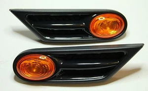 2x OEM BMW MINI R56 R57 ORANGE SIDE INDICATOR REPEATER SCUTTLE TRIM BLINKERS KIT - Picture 1 of 5