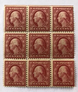 USPS Washington 2c Scott #499 con único bloque de error 5c #505 de 9 MNH OG sin WM - Imagen 1 de 10