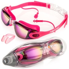 Proworks Swimming Goggles With Mirrored Lenses UV Protection and Anti-fog COATI