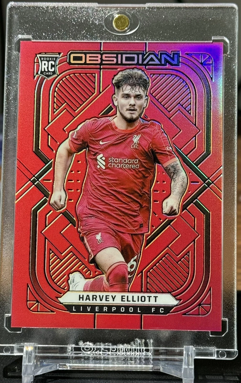 2021-22 Panini Obsidian Red Flood /10 Harvey Elliott RC Liverpool