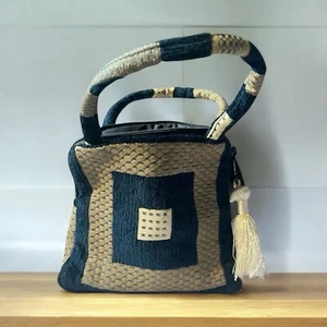 Cartera Studio Sauvageau Ojai Pequeña Azul Courderoy Cosida Beige 6x6 - Imagen 1 de 11