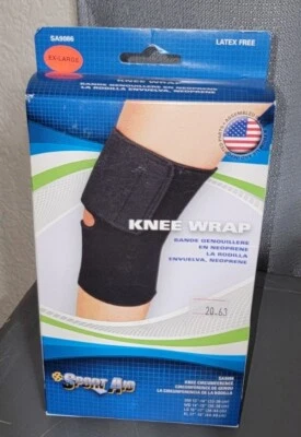 Envoltura de rodilla SportAid negra X-grande (17-19" rodilla circ.) Foto 1 de 3