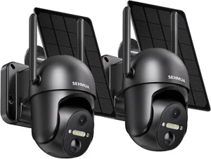 SEHMUA Paquete de 2 Cámaras Exterior Inalámbricas, 2K Cámaras de Seguridad Solar Inalámbricas Outdoo - Imagen 1 de 7