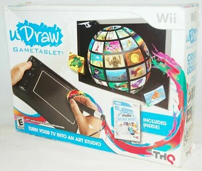 Nintendo Wii uDraw BLACK Tablet +Studio Instant Artist Video Game Bundle Set NEW - Image 1 of 4