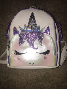 OMG! Accessories Cream Metallic Pegasus Mini Backpack Girls Unicorn Gwen Bag NWT - Picture 1 of 6
