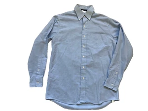 Stafford Size 16-35 Blue Long Sleeve Button Down Shirt Men's - Picture 1 of 7