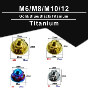 M6/M8/M10-P1.5mm/M12-P1.5mm Titanium Fancy Cap Nuts Motorbike Car Conversion Nut - Picture 1 of 22
