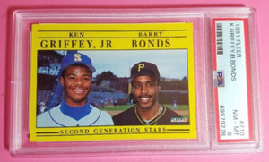 1991 FLEER KEN GRIFFEY, JR/BARRY BONDS #710  GRADE 8 NM-MT  2ND GENERATIONS WOW!