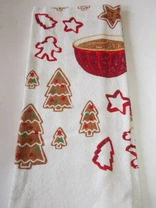 FULL  Multi-color CHRISTMAS COOKIES  Print Cotton Kitchen Towel - Picture 1 of 2