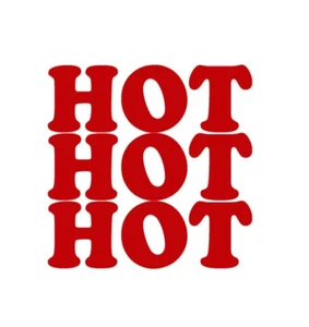 Hot Hot Hot Vinyl Sticker decal RED GLOSS 10 x 10 cm - Picture 1 of 2