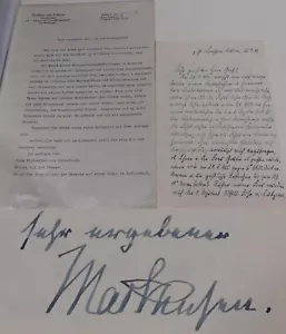Generalfeldmarschall August von Mackensen: Brief 1937 & Zusatz Adjutant Lützow - Bild 1 von 5