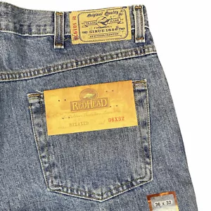 Pantalones de mezclilla Red Head azules para hombre pierna recta calce relajado talla 36 X 32 nuevos con etiquetas NUEVOS CON ETIQUETAS NUEVOS - Imagen 1 de 6