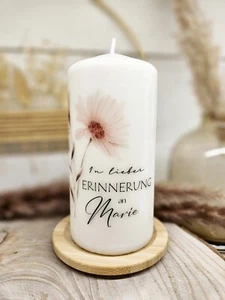 Trauerkerze modern 'In lieber Erinnerung' personalisiert Erinnerungslicht - Bild 1 von 5