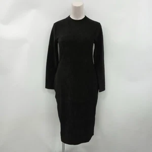 Whistles Black Cord Velvet Jersey Dress UK 16 Black Midi New NWT RRP £99 FPL-RMF - Picture 1 of 7