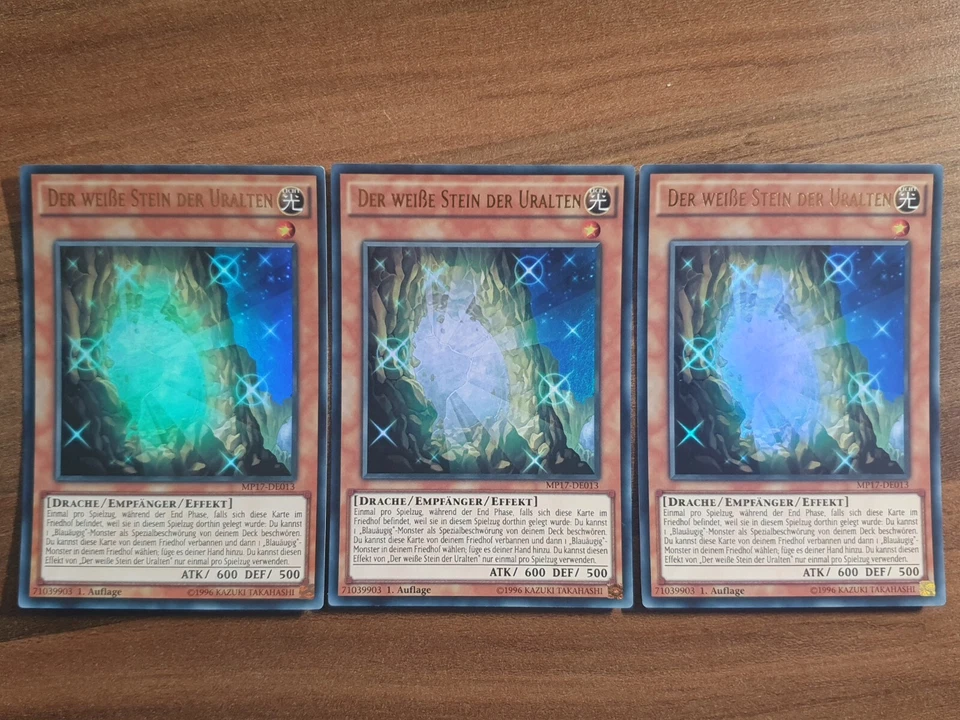 3x Yu-Gi-Oh! MP17-DE013 Der weiße Stein der Uralten Ultra Rare, NM, DE 1st Ed - Bild 1 von 1