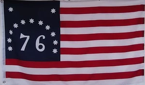 BANDERA HISTÓRICA BENNINGTON 76 PATRIÓTICA EE. UU. - 1776 - REVOLUCIÓN AMERICANA - Imagen 1 de 4