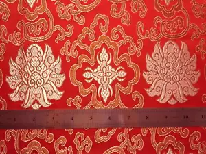 Faux Silk Brocade (Fortune Flower) Jacquard Damask Kimono Fabric Material BL2 - Picture 1 of 49