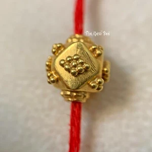 18k Solid Yellow Gold 8mm Fancy Granulation Spacer Finding Bead (1) - Picture 1 of 10