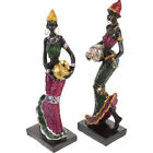  2 Pcs Hand Sculpture African American Figurines Wine Cabinet