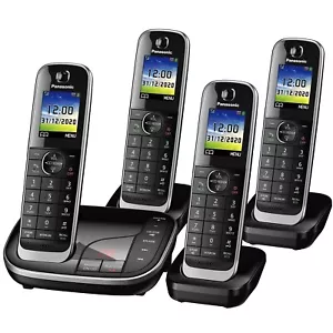Panasonic KX-TGJ324EB Quad Cordless Phone Answer Machine Home Call Block - Picture 1 of 10
