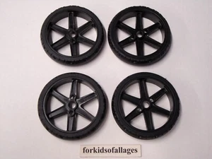RUEDAS KNEX 4 Neumáticos Estrechos 2.25" Motocicleta Moto, 2" Negro 6 Radios Buje/Llanta - Imagen 1 de 1
