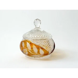 Julia Vintage Crystal Factory Diamantschliff Glas Schwan & Laub Politur Hergestellt Glas - Bild 1 von 9