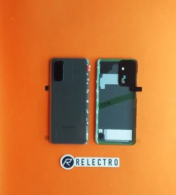 Galaxy S20 vidro traseiro com lente de câmera porta bateria com adesivo cinza GH97-24968A - Imagem 1 de 3