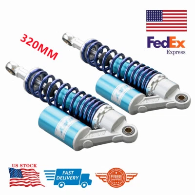 Rear Air Shock Absorbers Adjustable 320mm for Yamaha Kawasaki Suzuki Quad 12.5" Foto 1 de 4