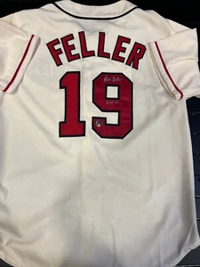 Bob Feller handsigniertes Indianer Trikot Aufschrift "HOF '62" NB Autogramme COA - Bild 1 von 5