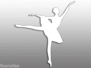 8" WHITE VINYL BALLERINA BUMPER STICKER DECAL EMBLEM USA MADE  - Afbeelding 1 van 1
