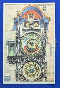 1910 Mechanical Postcard Astronomical Clock with Rotating Saints. Prague Czech - Picture 1 of 2