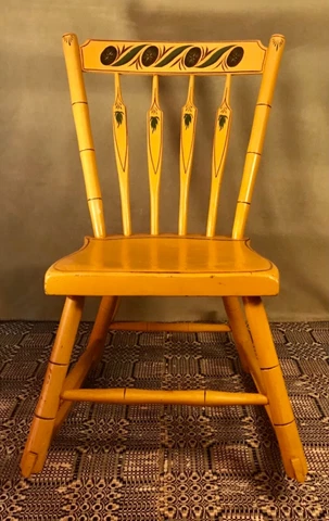 Antique CHILD'S ROCKING CHAIR Arrow Back Windsor Hand Painted c1840-1850 Cover