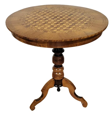 Antique ITALIAN Mid 19th C Walnut & Satinwood MARQUETRY INLAID Center Table - Image 1 of 4