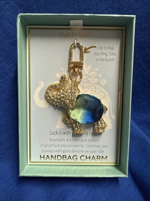Brand New True to Form "Sparkling" Elephant Crystal Bag Charm or Keychain - Image 1 of 4