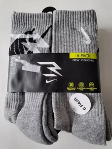 Nike 3Marcas Paquete de 6 Calcetines Crew 6pk Todos los días Calcetines Deportivos Acolchados Talla M 6-8 5Y-7 - Imagen 1 de 9