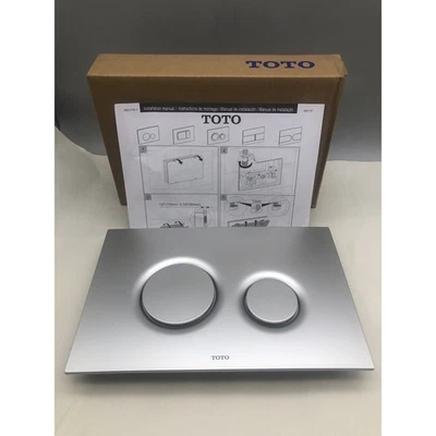 Placa de empuje redonda básica de doble botón Toto YT930#MS plata mate NUEVO EN CAJA *LEER Foto 1 de 4