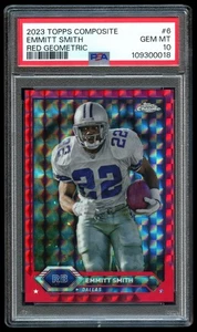 2023 Topps Cromo Compuesto Rojo Geométrico #6 Emmitt Smith/5 PSA 10 GEMA Como Nuevo - Imagen 1 de 2