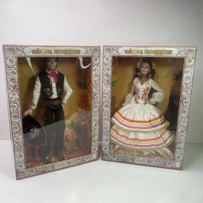 Mattel 2025 Barbie Dia De Muertos (Day of the Dead) Barbie & Ken Dolls *New* - Image 1 of 4