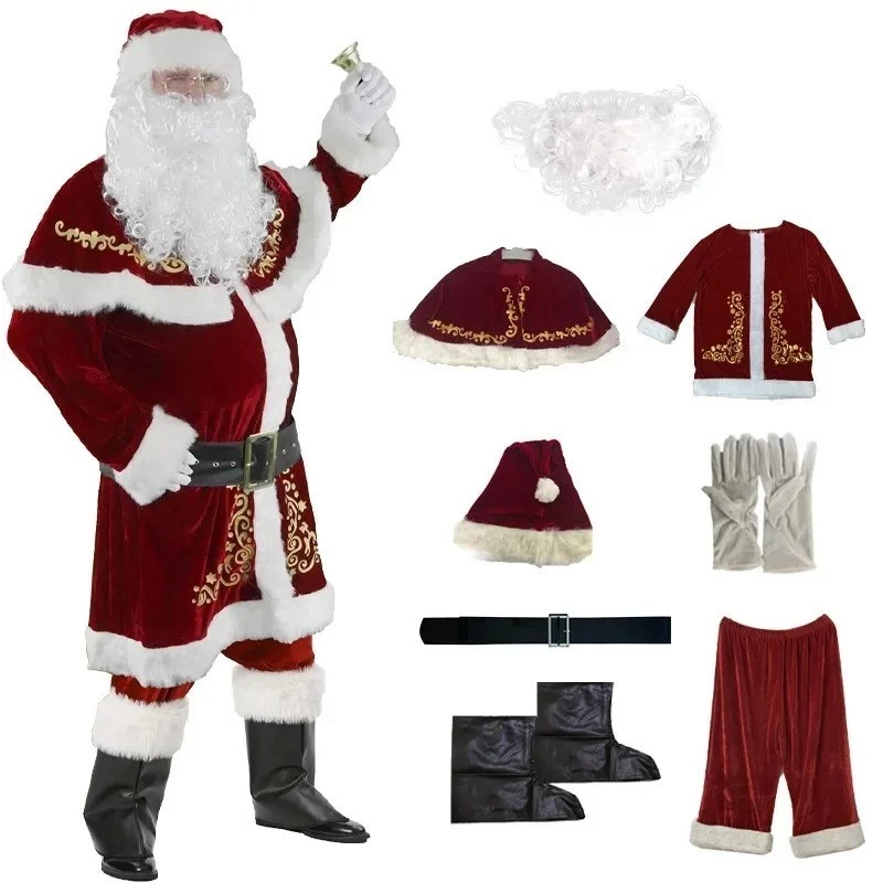 Plus Size Adult Men's Santa Claus Cosplay Costume M-6XL Stage Performance Clothi - Image 1 of 4