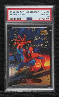 1994 Fleer Marvel Masterpieces Spider-Man #115 PSA 10 GEM MT 4et - Image 1 of 3