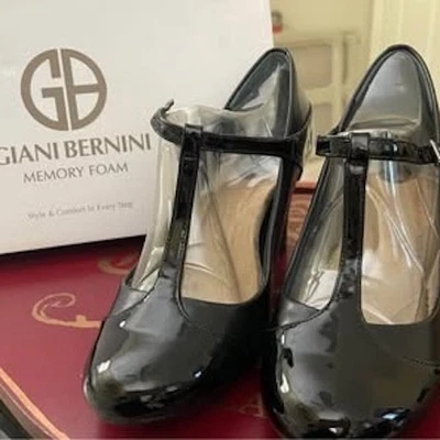 Giani Bernini Black Patent Leather Mary Jane’s/Size 10. Never worn/Paid $195. - Image 1 of 4