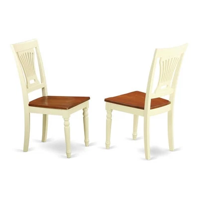 Sillas de comedor East West Furniture Plainville de madera de 11" en crema/cereza (juego de 2) Foto 1 de 3