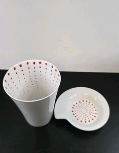 Design House Stockholm Tea Coffee Cup Tumbler & Saucer White With Red Dots - Picture 1 of 6
