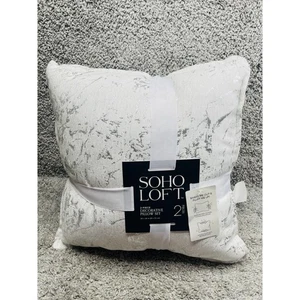 Soho Loft 2 Piece Decorative Pillow Set Square Shaped White 20"x20" - Picture 1 of 10