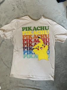 Pokemon Pikachu Graphic Tee Multicolor Text Design Boys XXL 18 - Picture 1 of 3