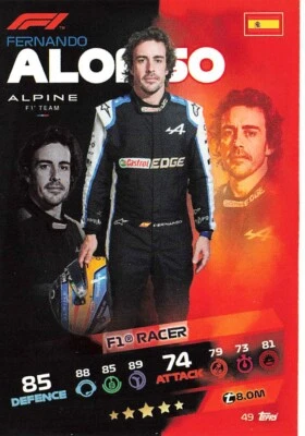 2021 TOPPS TURBO ATTAX TCG F1 #49 Fernando Alonso Alpine F1 Racer - Image 1 of 2