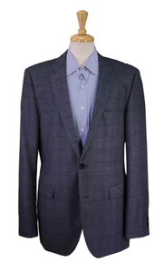 Hugo Boss Blazer The James Blue Windowpane 2-Btn Wool Sportcoat 44L - Picture 1 of 10