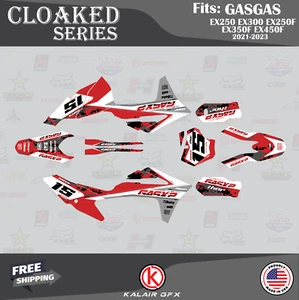 Graphics Kit for GasGas EX250 EX300 EX250F EX350F EX450F 2021-2023 Cloaked-red - Foto 1 di 6