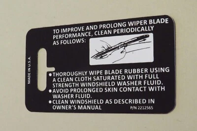 NEW 1994-1995-1996 Chevrolet Caprice-Impala SS Windshield Washer Jar Lid Label - Image 1 of 3