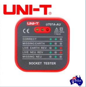 UNI-T UT07A Socket Tester Polarity Earth Leakage Loop Loopcheck AU plug - Picture 1 of 3
